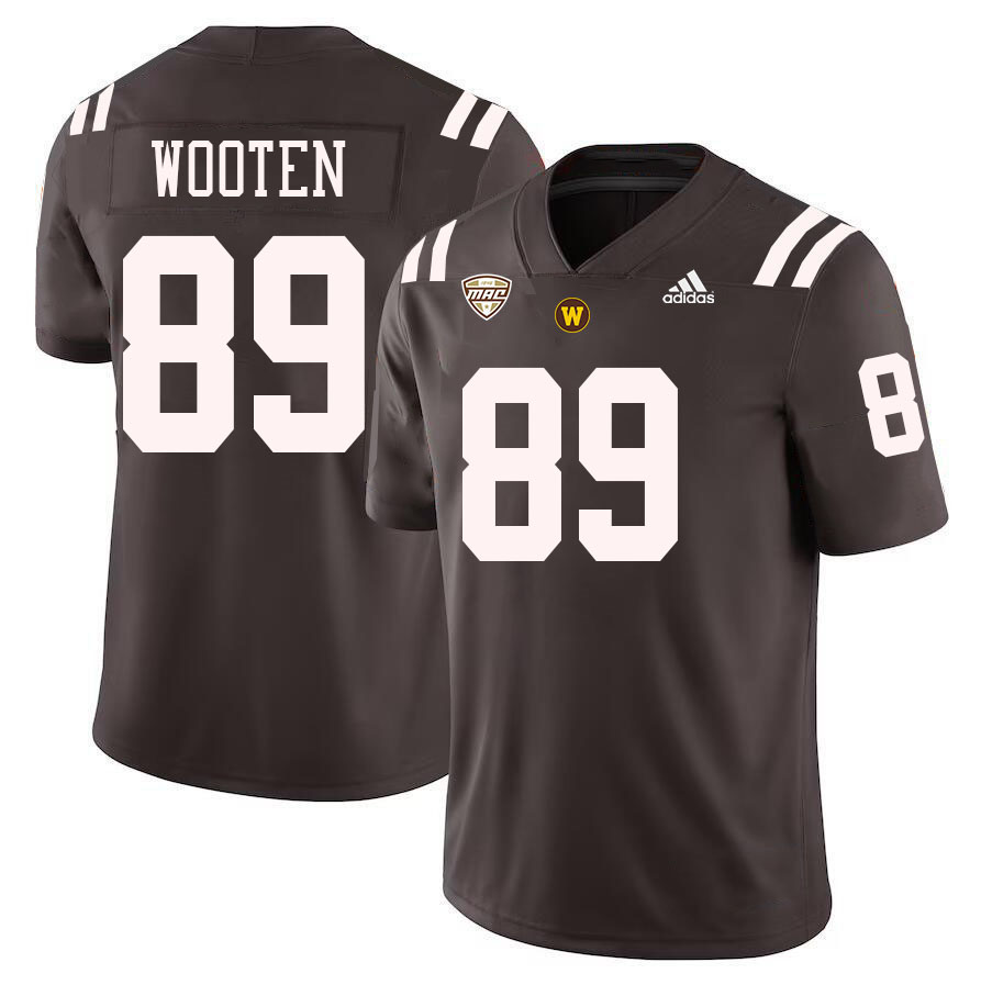 #89 Brennan Wooten Western Michigan Broncos College Football Jerseys Stitched-Brown